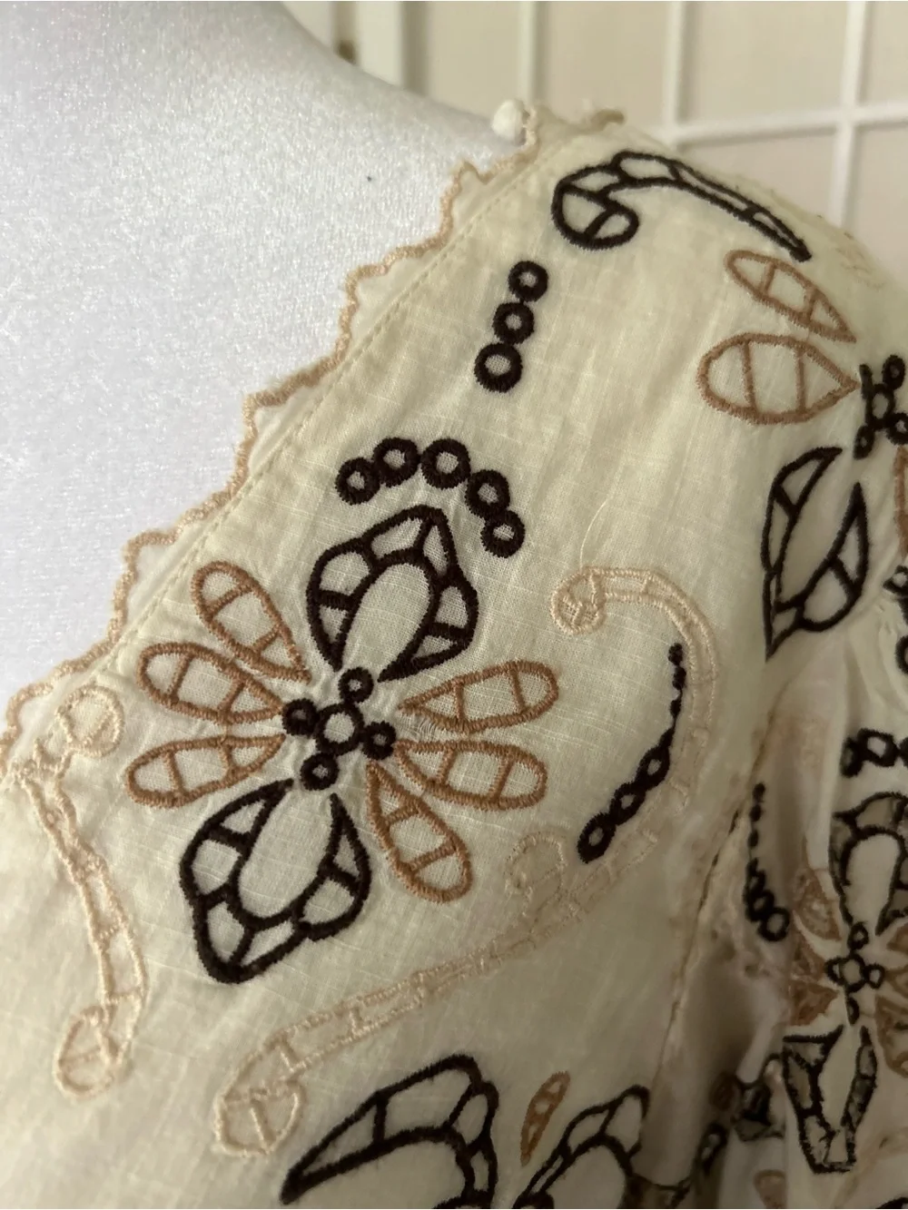 🌾✨ Anthropologie Embroidered Boho Peplum Top | Women’s Medium | Pre-Loved ✨🌾